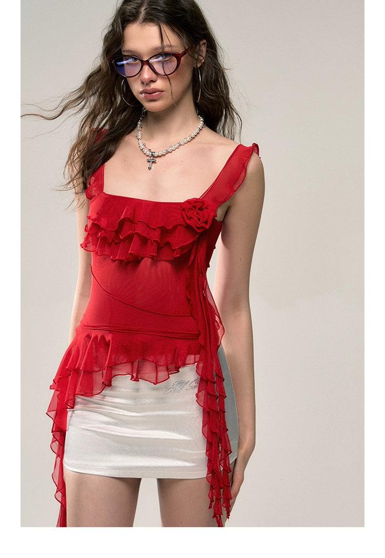 Flamenco Flair Ruffle Top