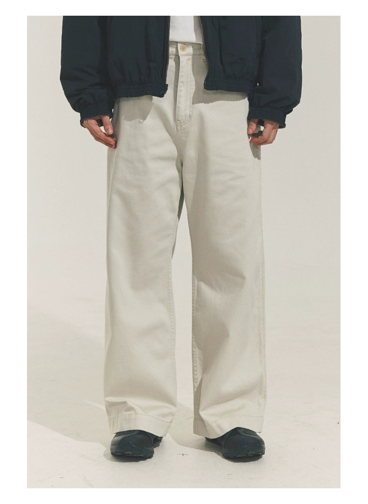 Wide-Leg Casual Straight PantsX