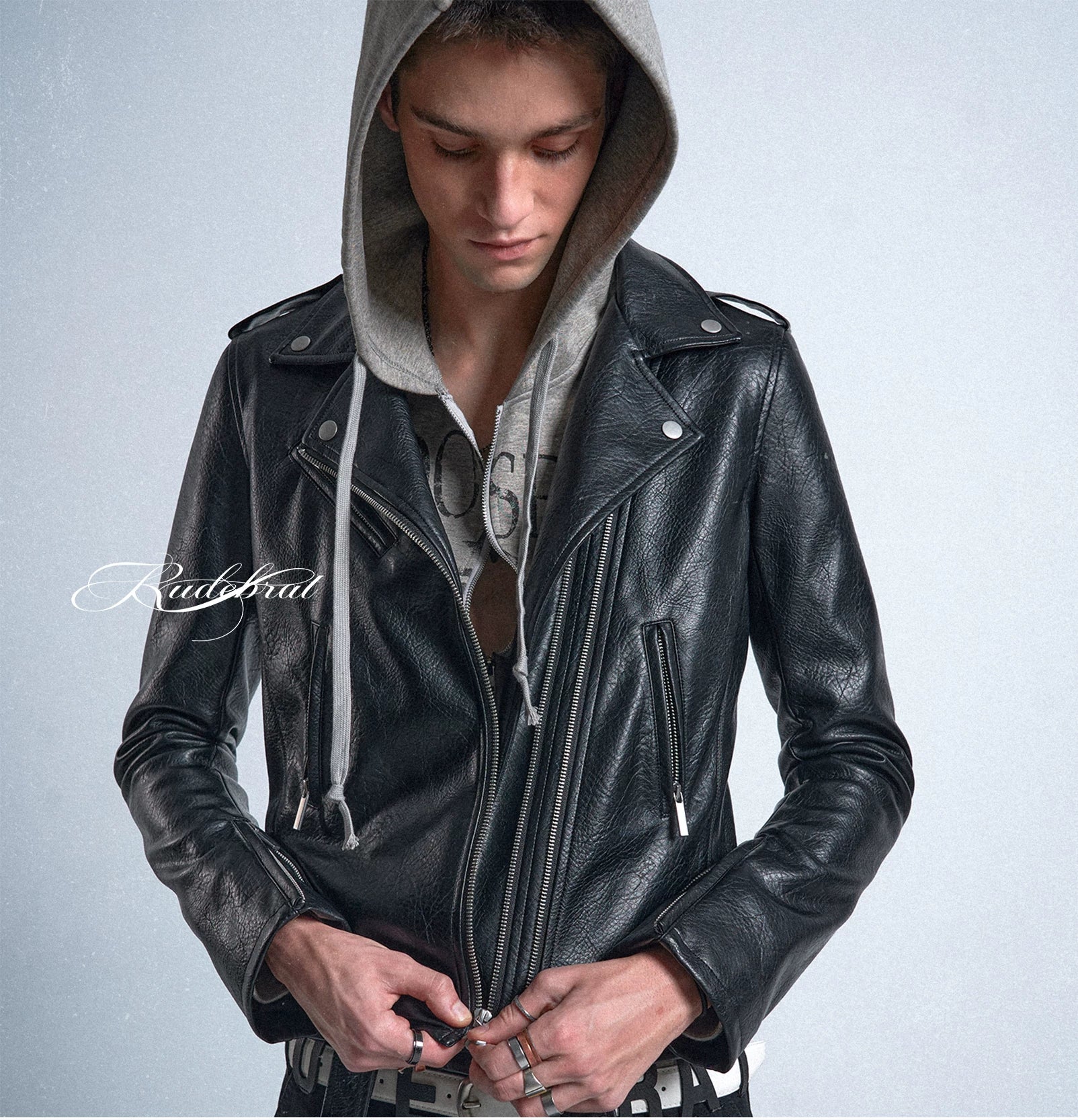 Multi‑Wear Black Moto Trench Coat