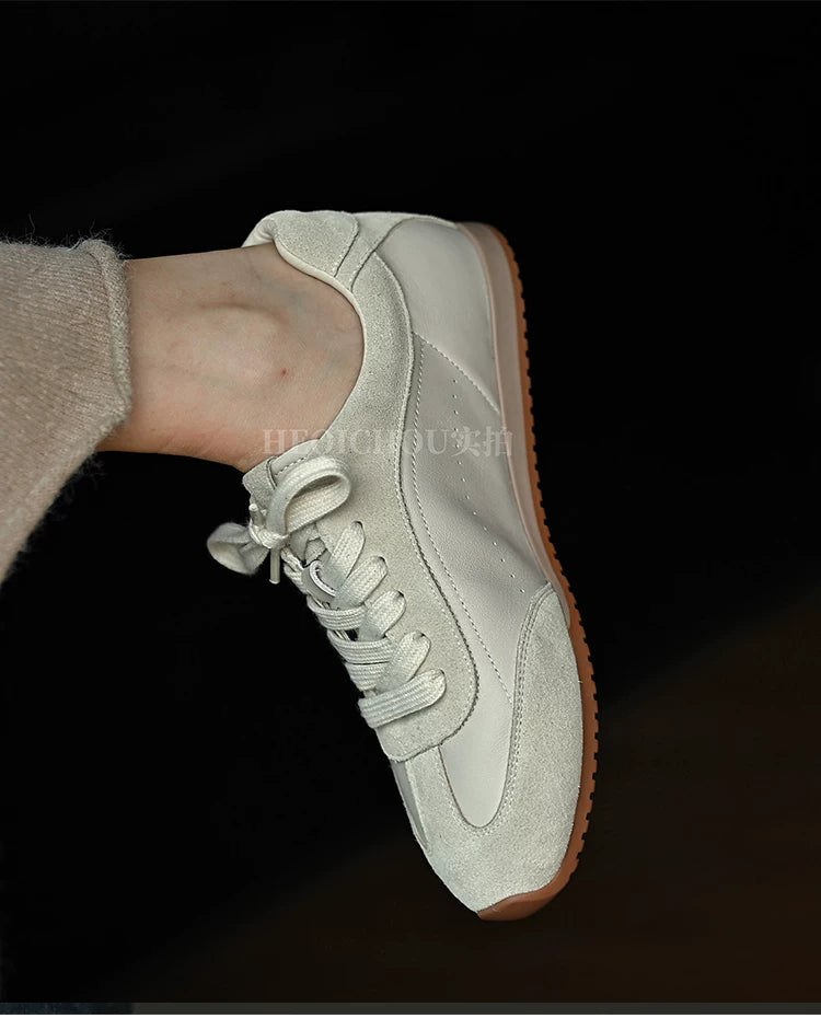 Solenne Suede-Trim Retro Sneakers
