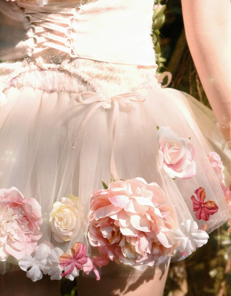 Flower-patterned Tulle Petticoat