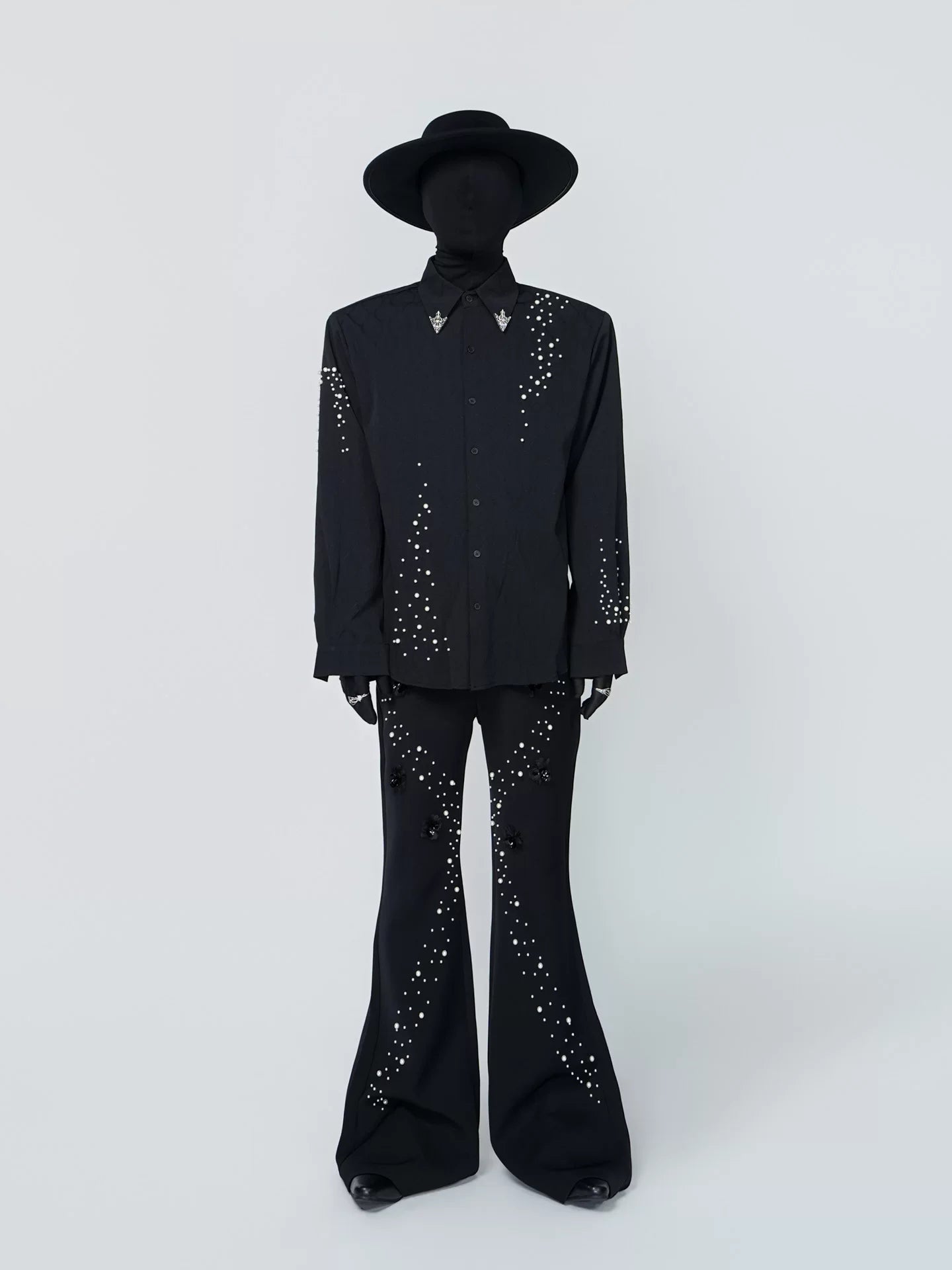 Starlit Shrapnel Pearl-Stud Constellation Shirt