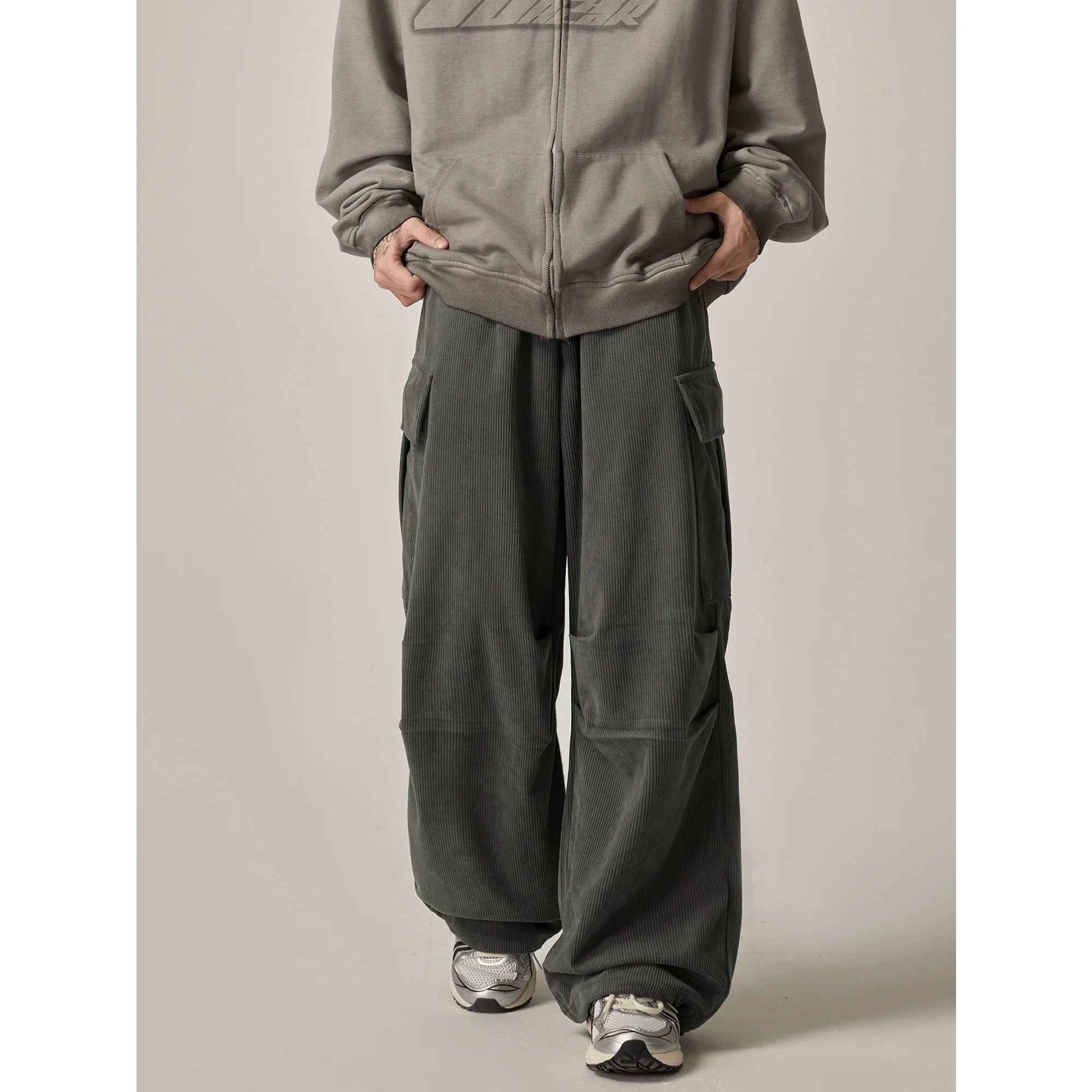 Noir Cascade Relaxed Cargo Lounge Pants