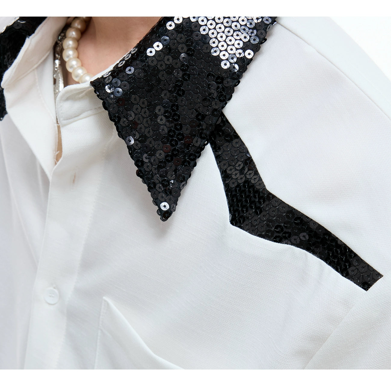 Sequin Trim Party Shirt