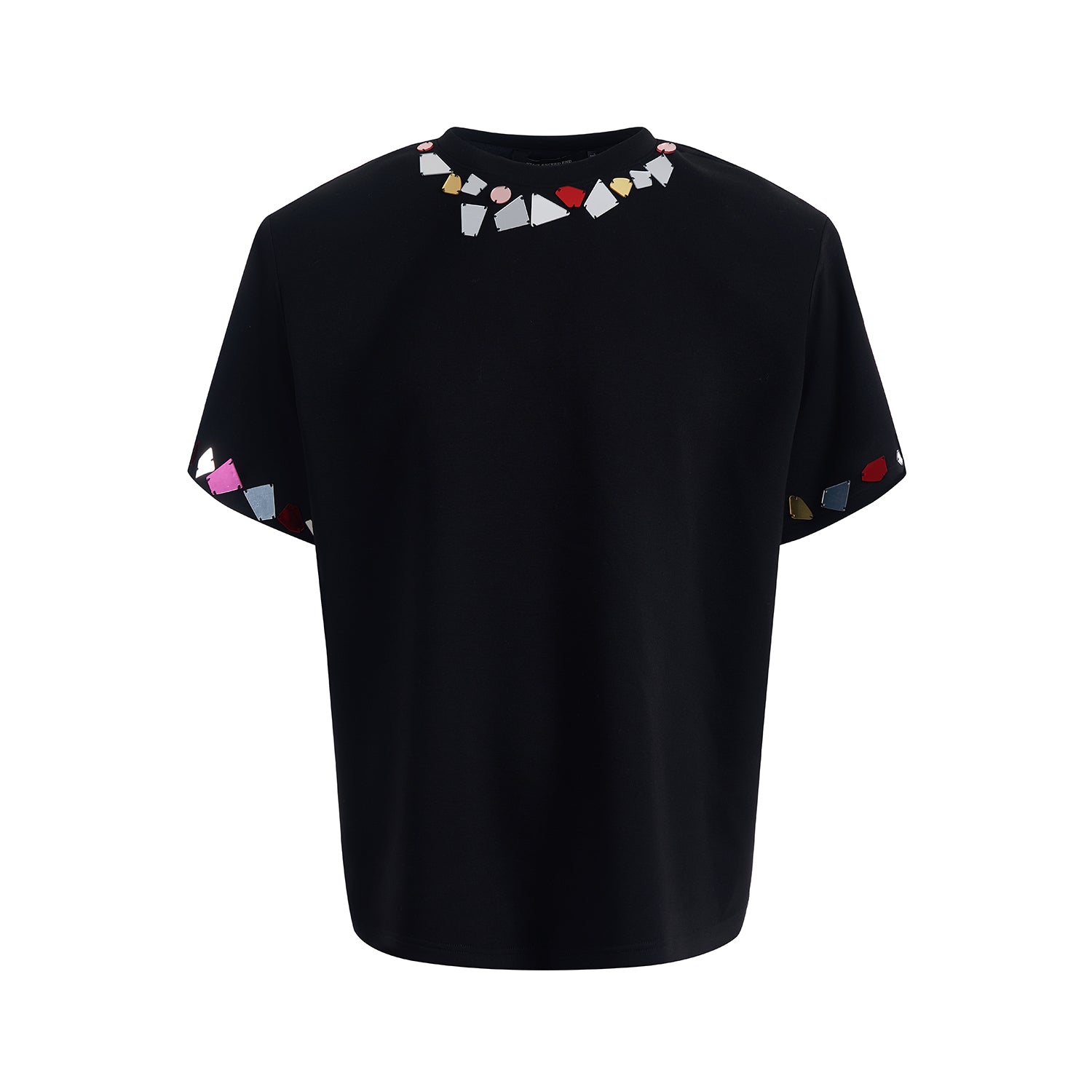Geometric Crystal Collar T-Shirt