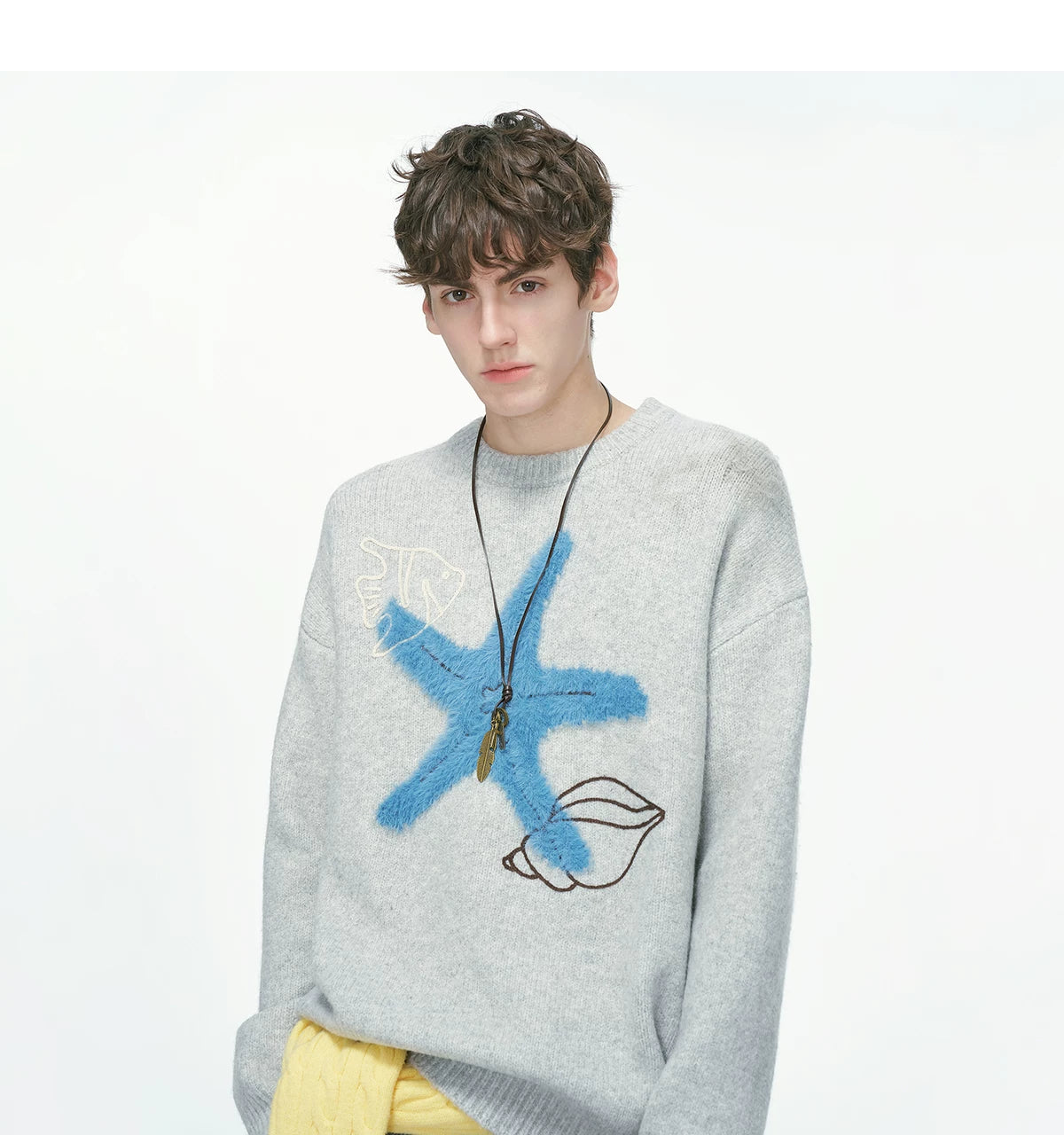 Seastar Sketch Fuzzy Knit Sweater