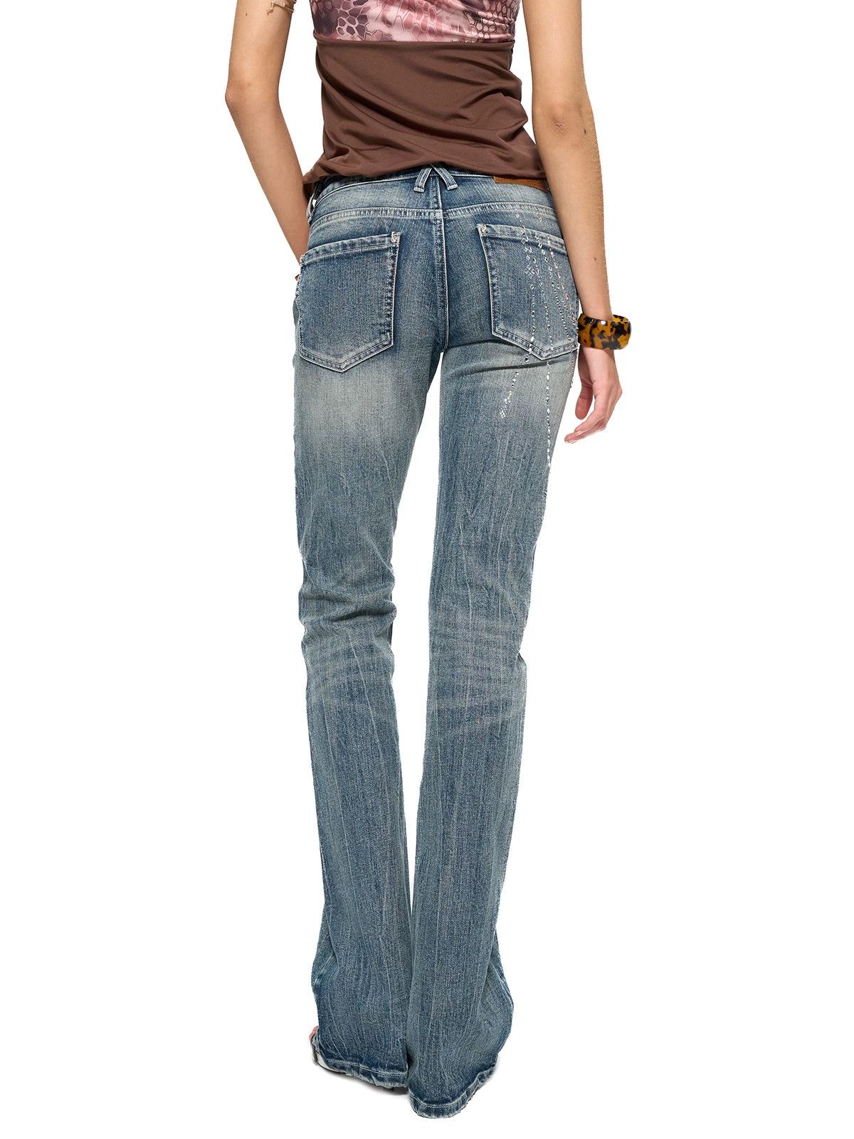 Starlit Chain Arc Bootcut Jeans