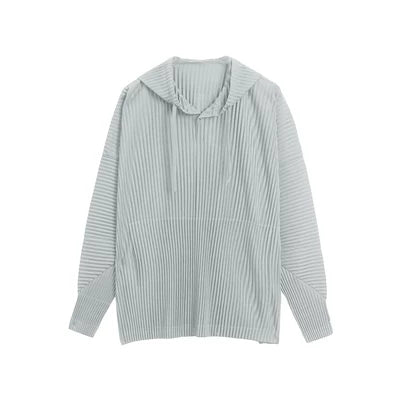 Glacier Wave Pleated Hoodie