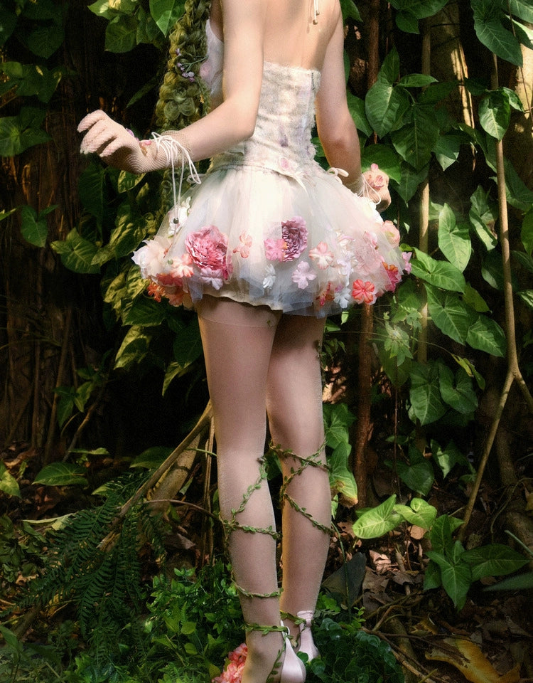 Flower-patterned Tulle Petticoat