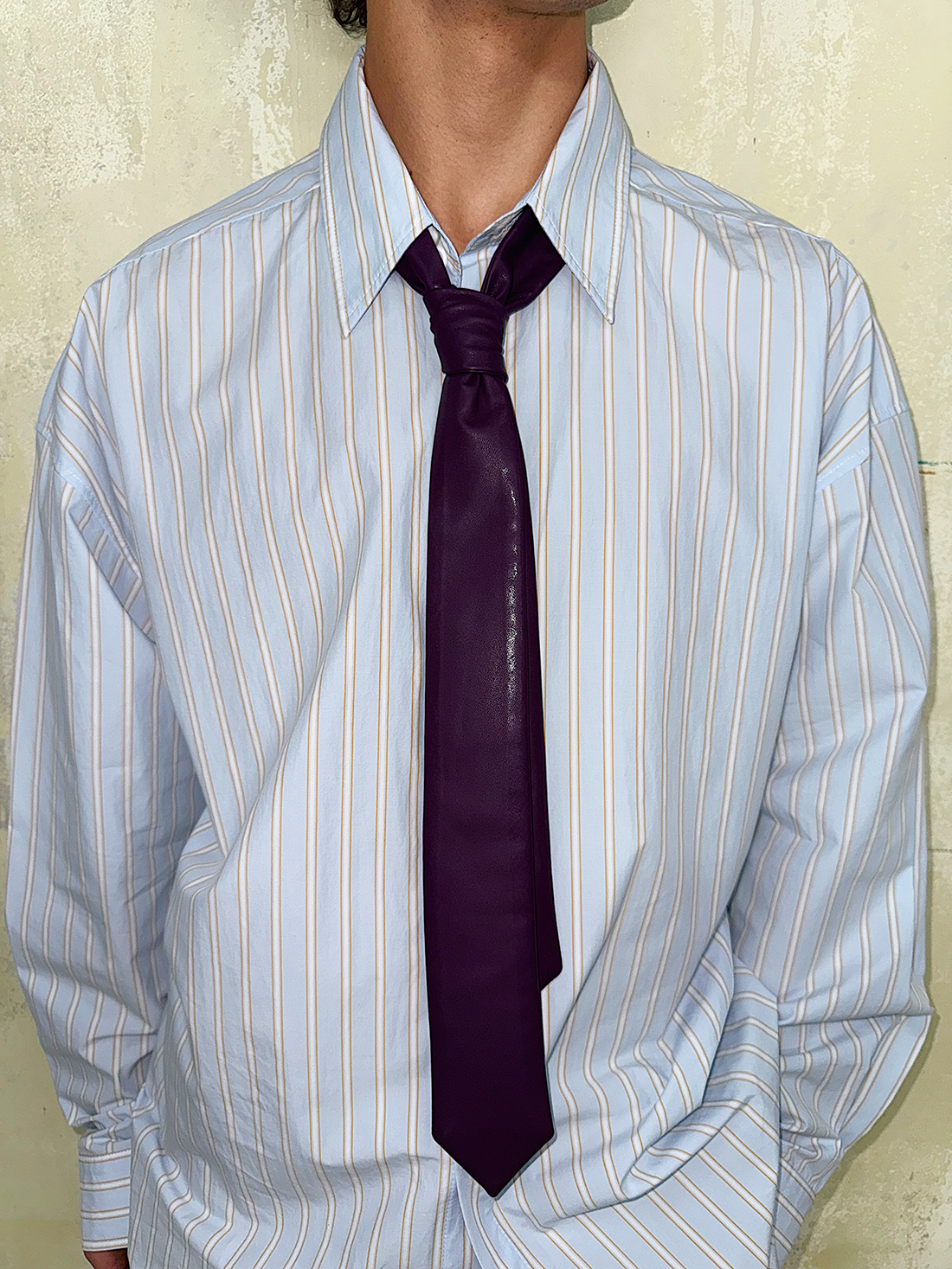 Oversized Blue Striped Button Up Shirt