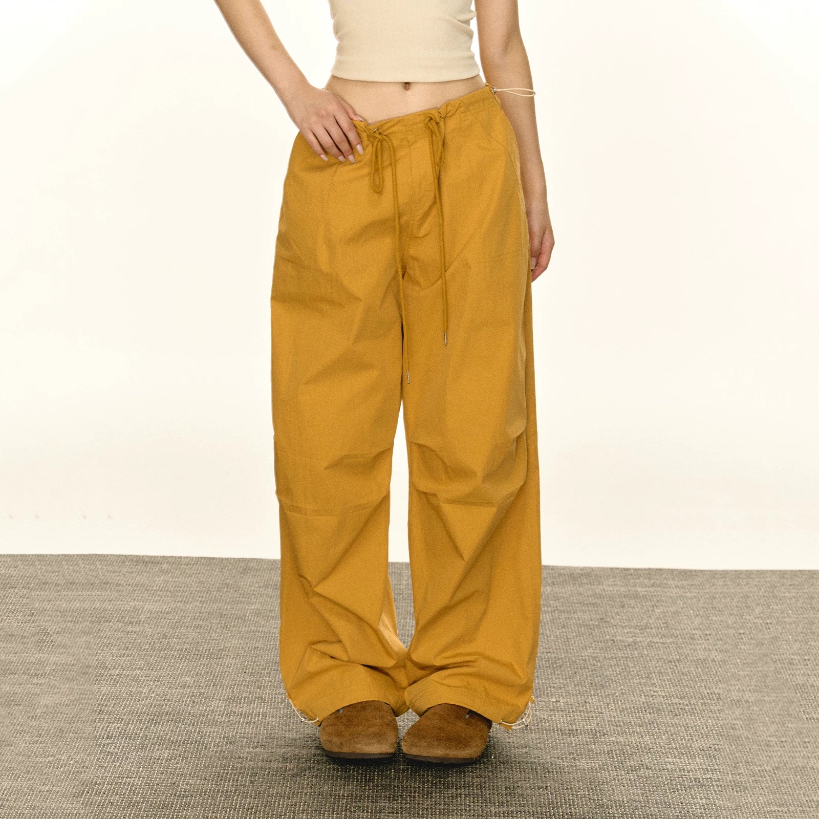 Relaxed Drawstring Parachute Cargo Pants