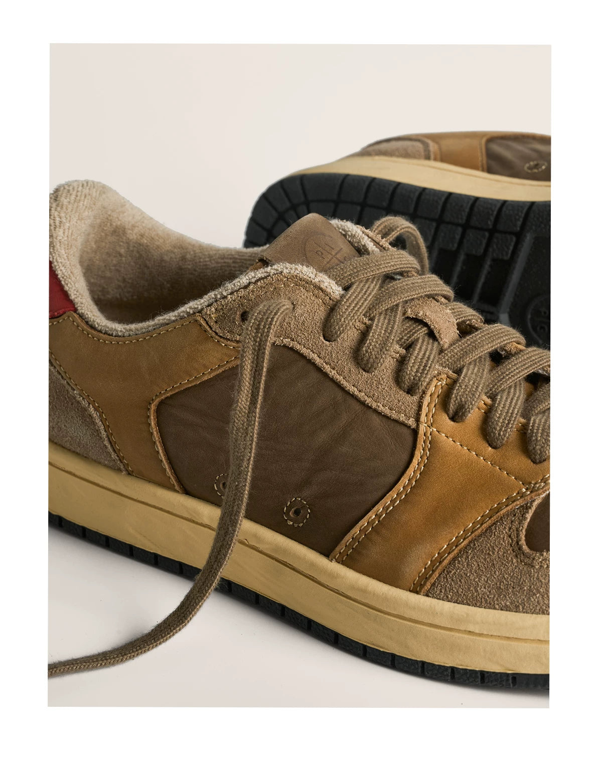 Vintage Colorblock Leather Sneakers