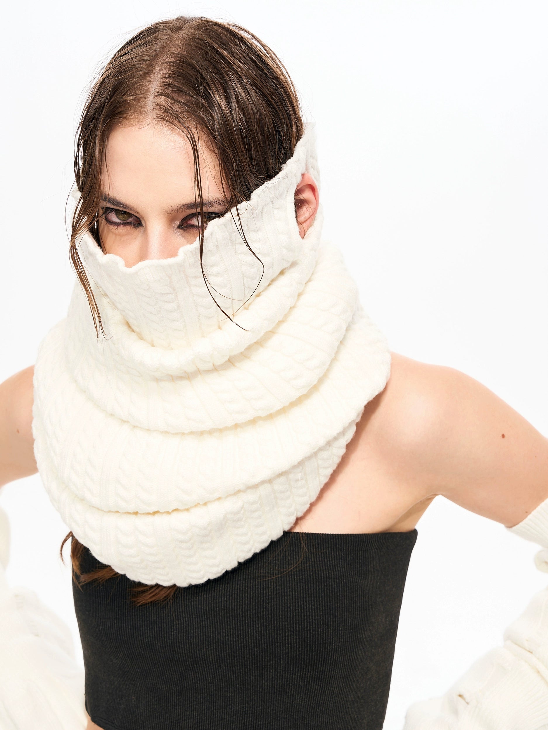 Sand Dune Cable Knit Scarf
