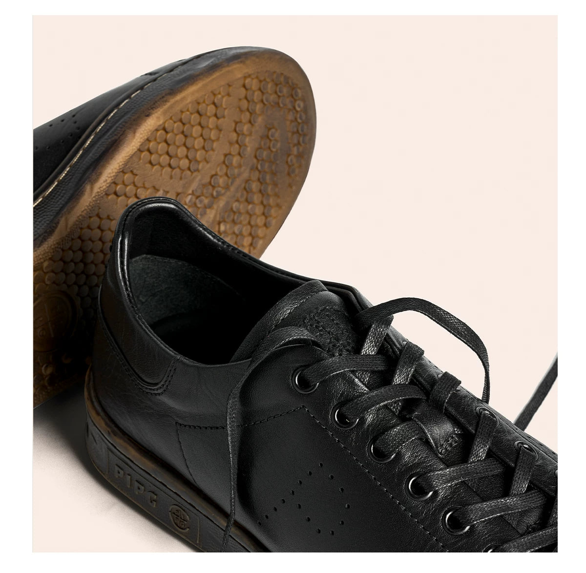 Minimalist Black Casual Derby Sneakers