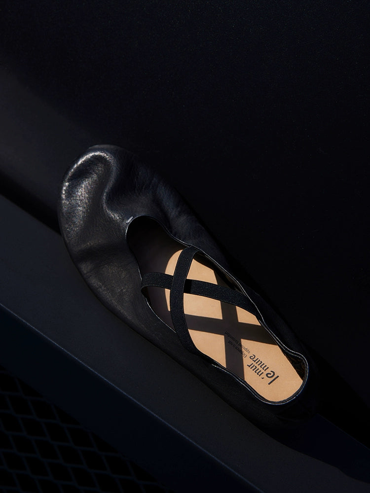 Ballet Flats with Crisscross Elastic Straps