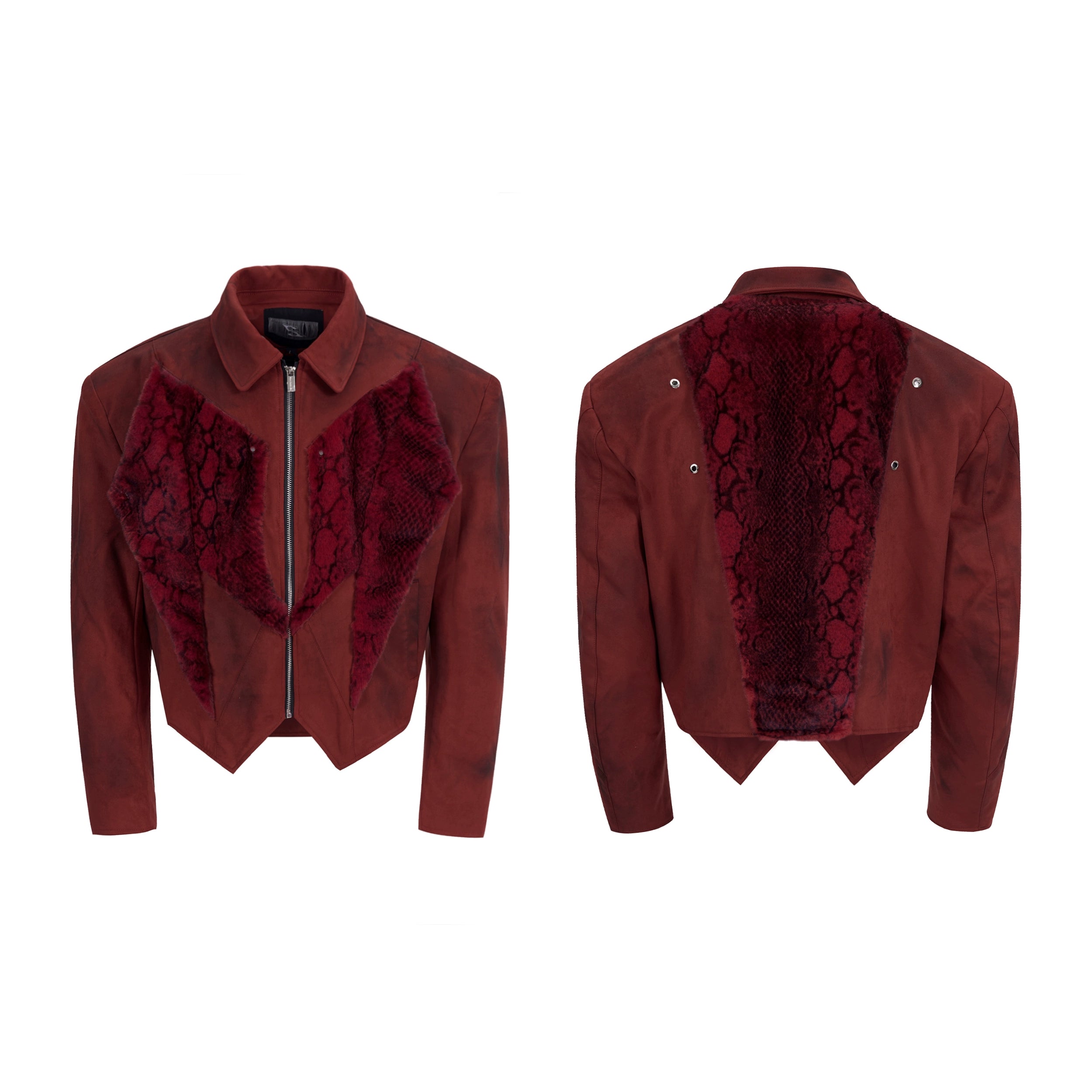 Avant-Garde Textured Cropped Jacket with Zip Front