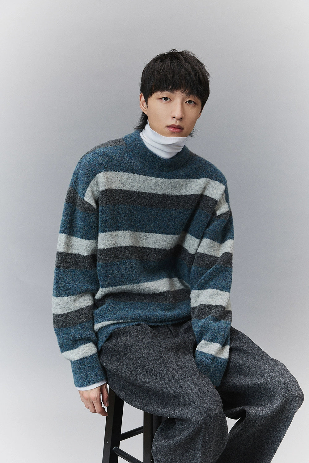 Tri-Color Stripe Sweater