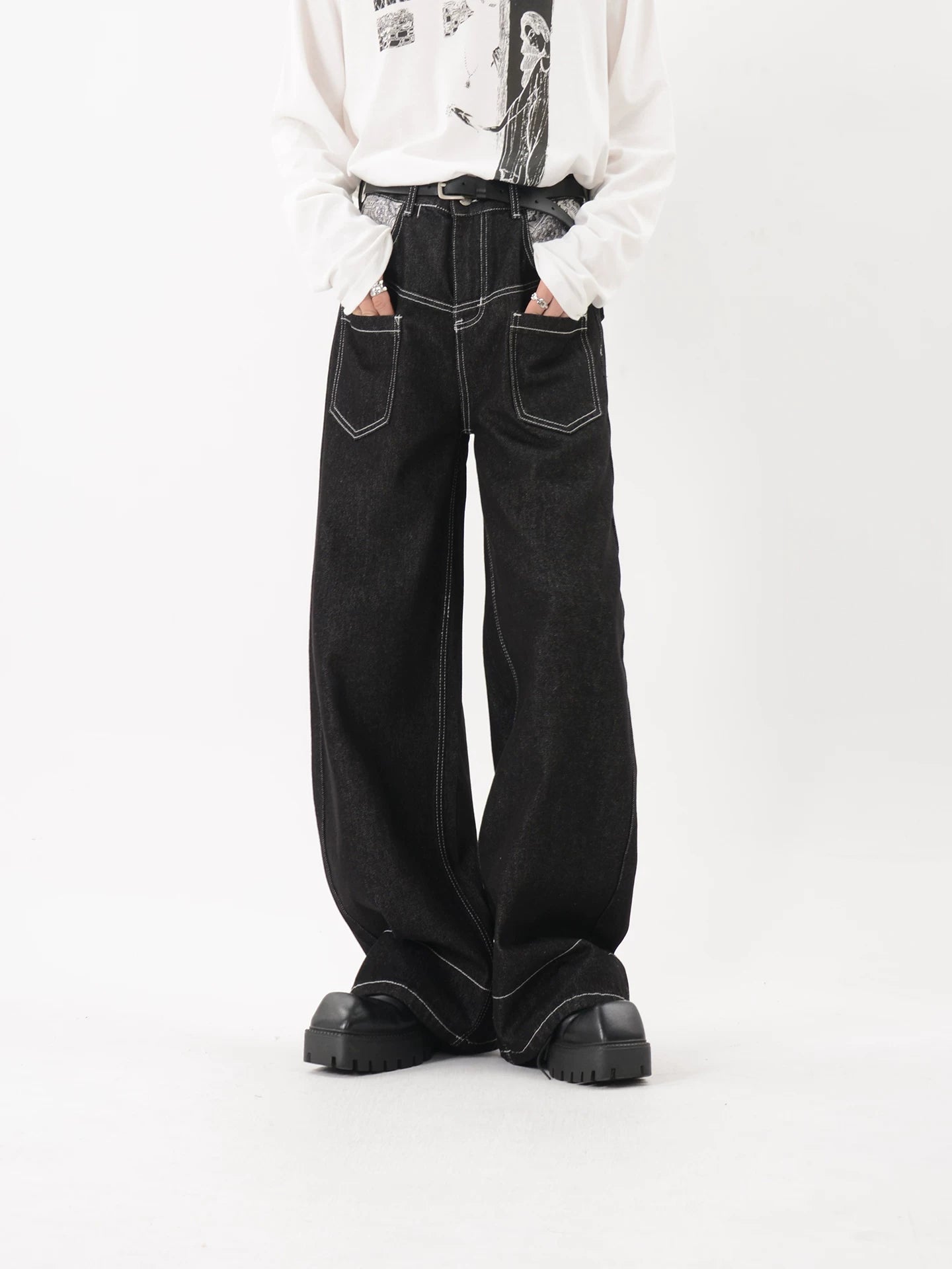 Indigo Schema Contrast Pocket Jeans