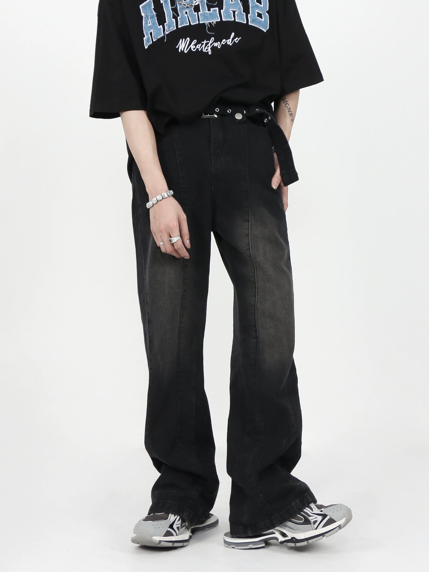 Shadow Fade Track Denim Pants