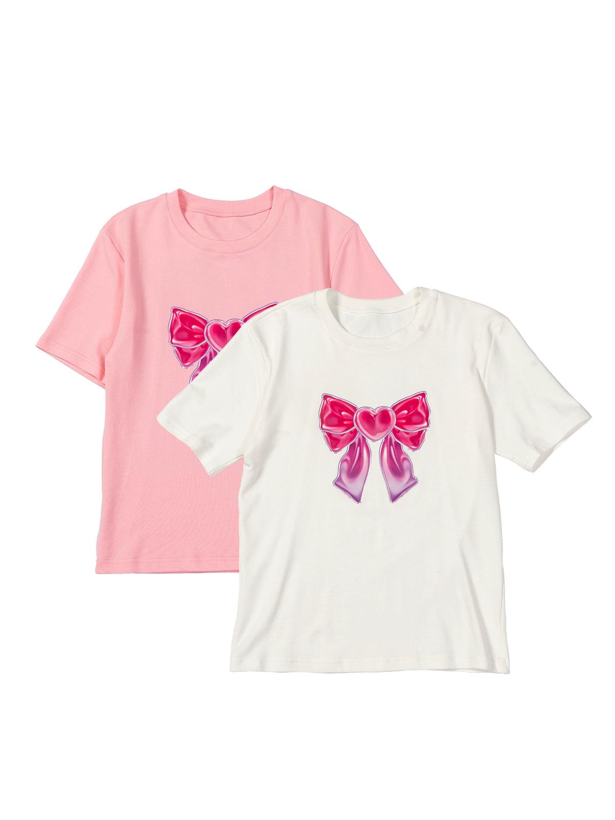 Playful Bow Graphic Tee - chiclara