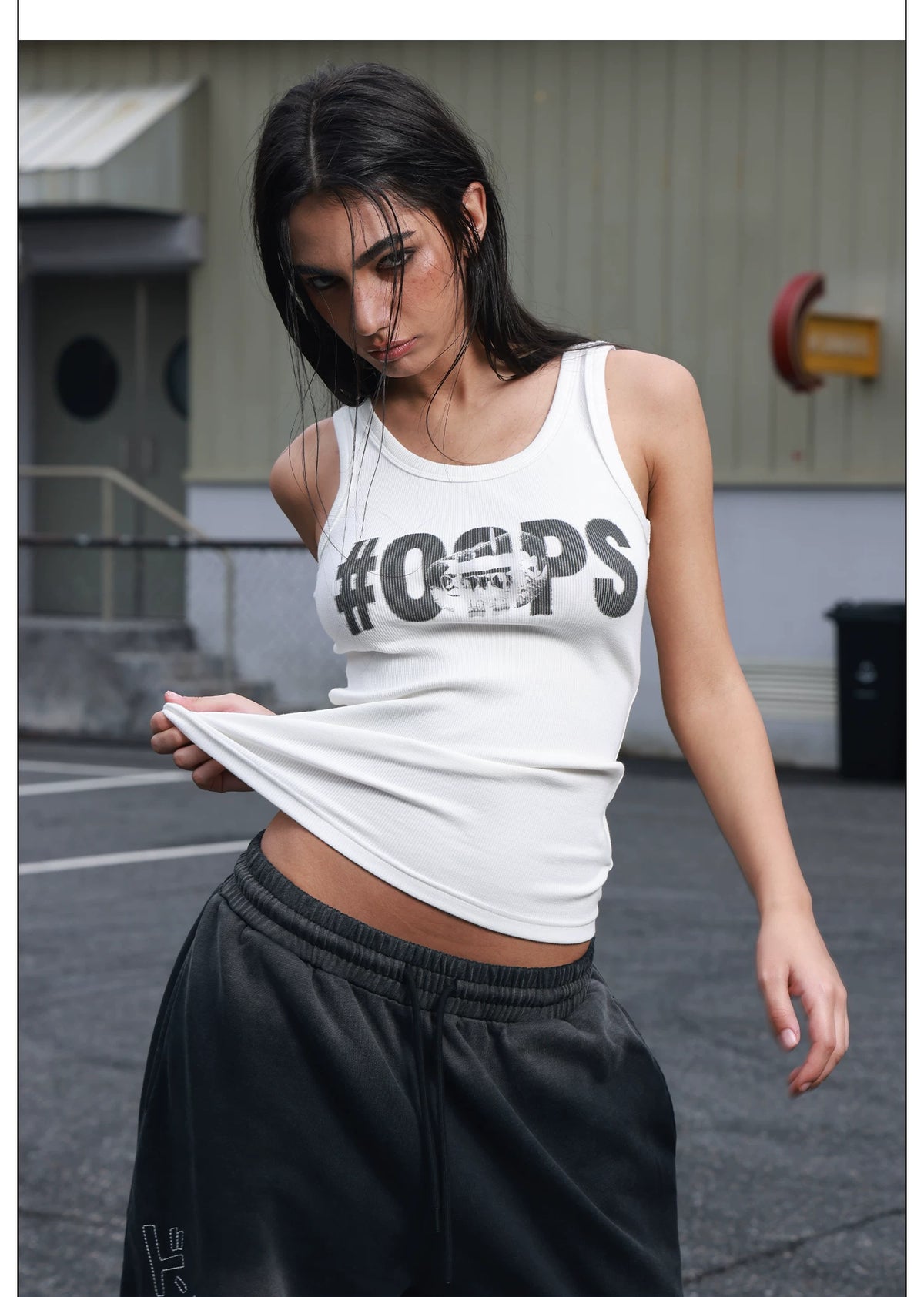 Rebel Pulse Graphic Ribbed Tank Top