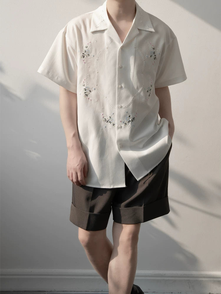 Sunlit Cameo Embroidered Camp Shirt