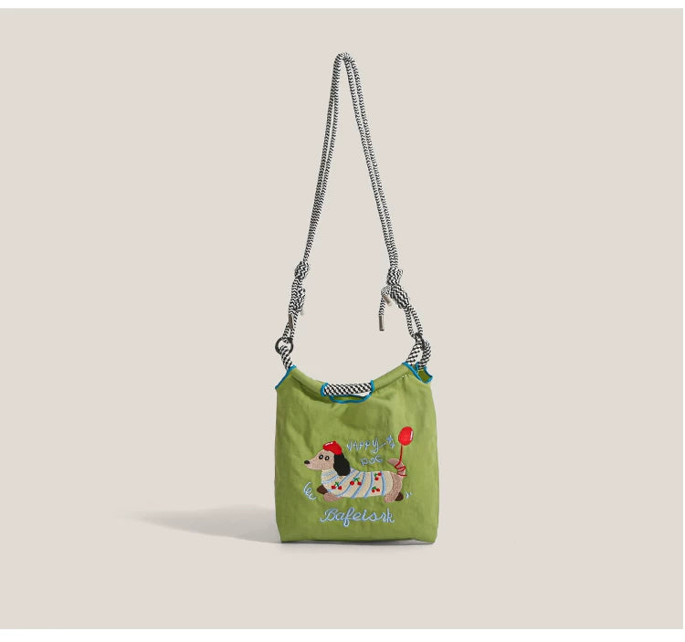 Happy Hotdog Pup Rope Crossbody