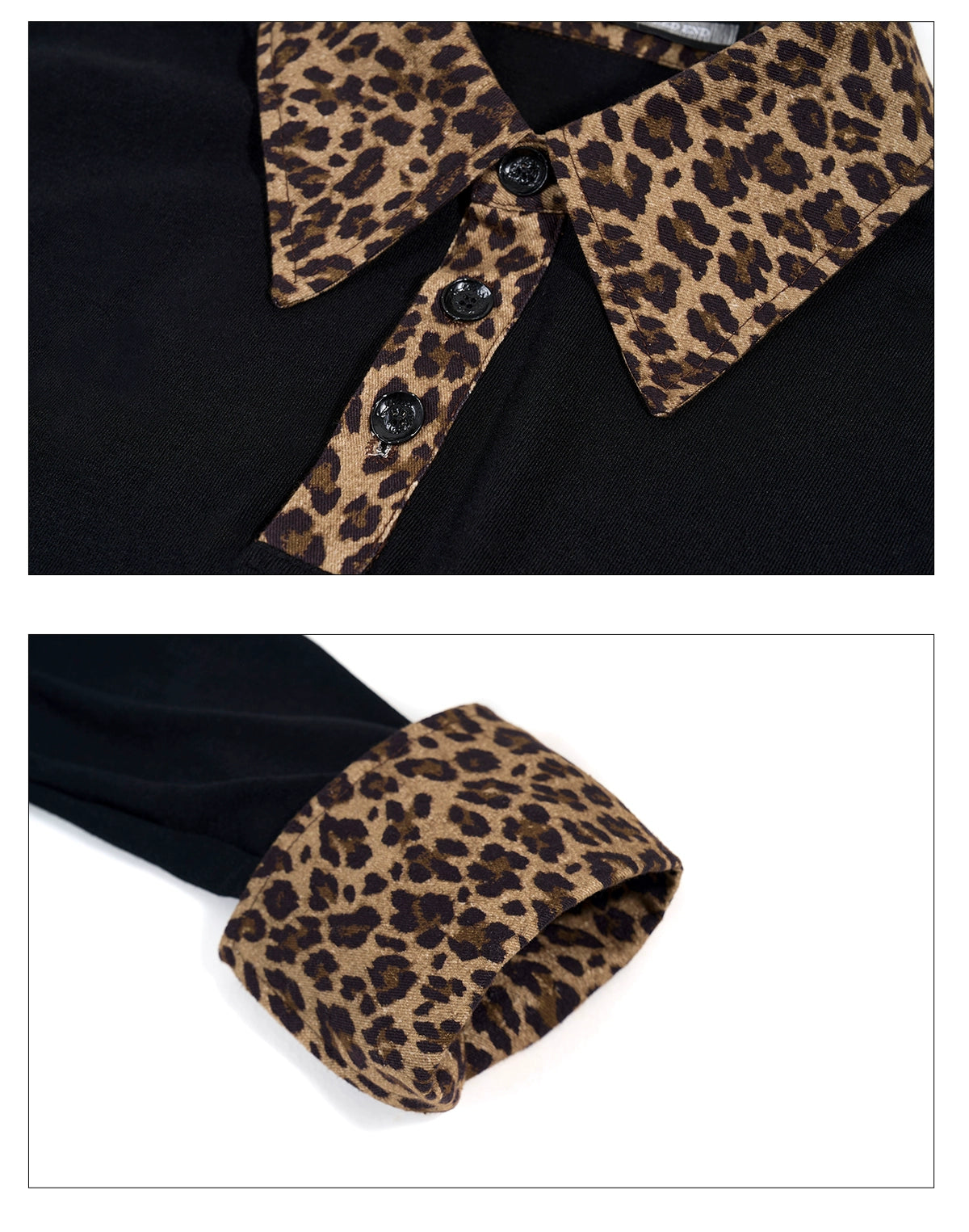 Leopard Luxe Contrast Collar Shirt