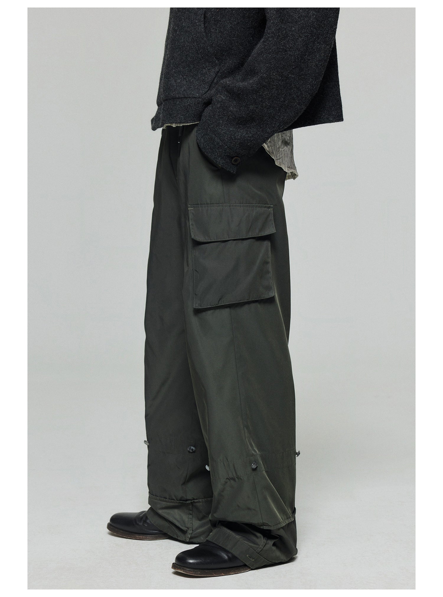 Adjustable Cuffs Nylon Cargo Pants