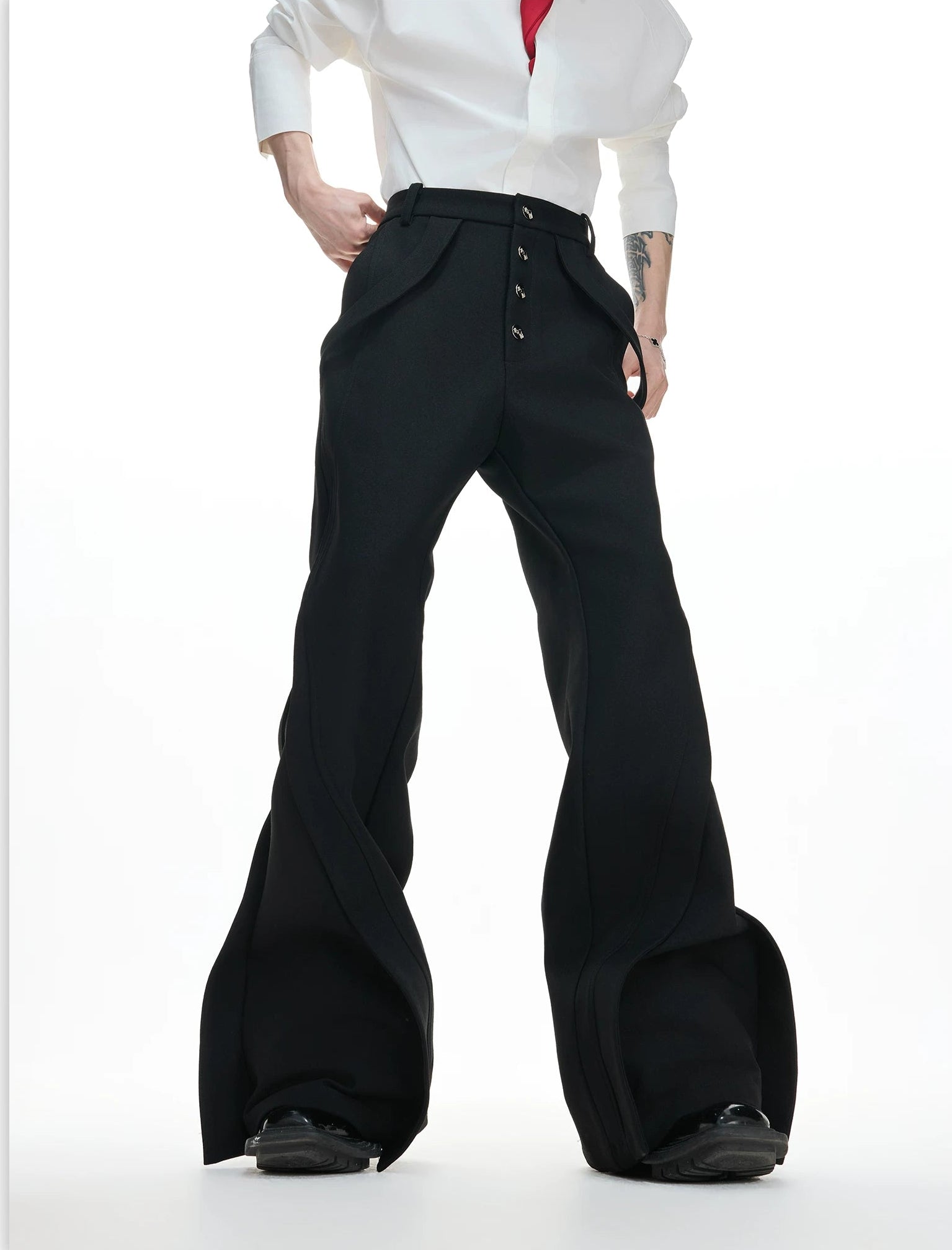 Abyss Wave Sculpt Flare Trousers