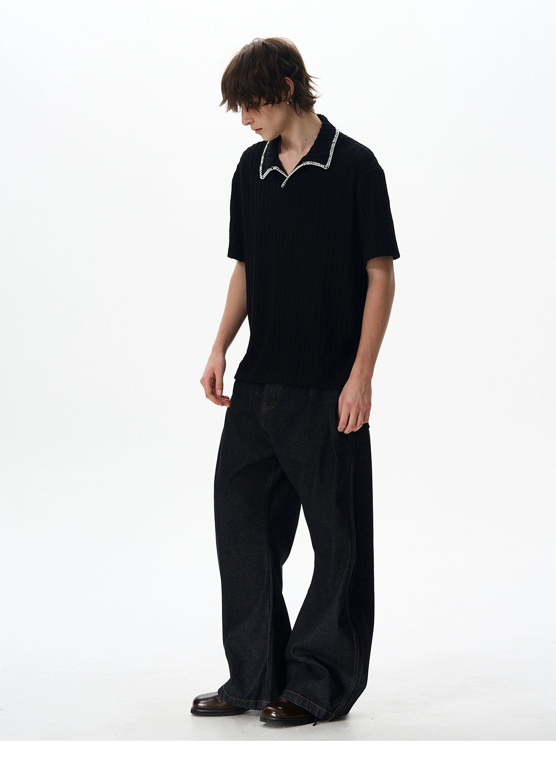 Urban Texture Knit Polo Shirt