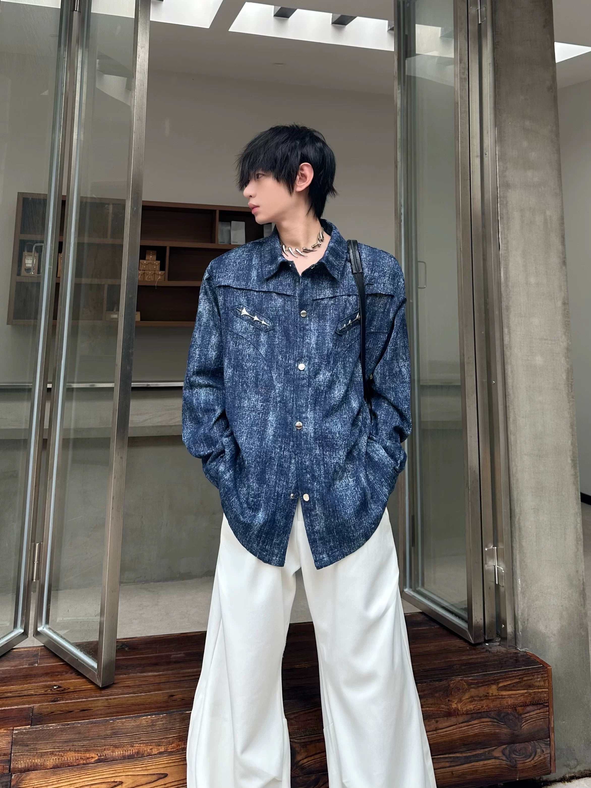 Slate Static Zip Detail Shirt