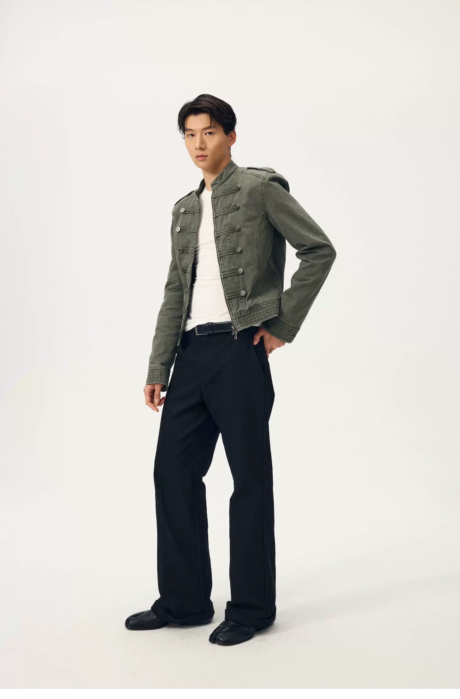 Olive Regiment Cropped Field Jacket