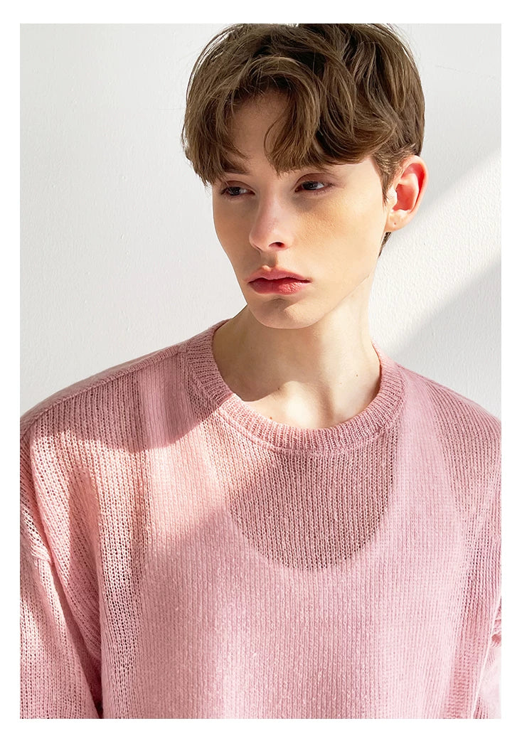 Blush Haze Sheer Knit Sweater