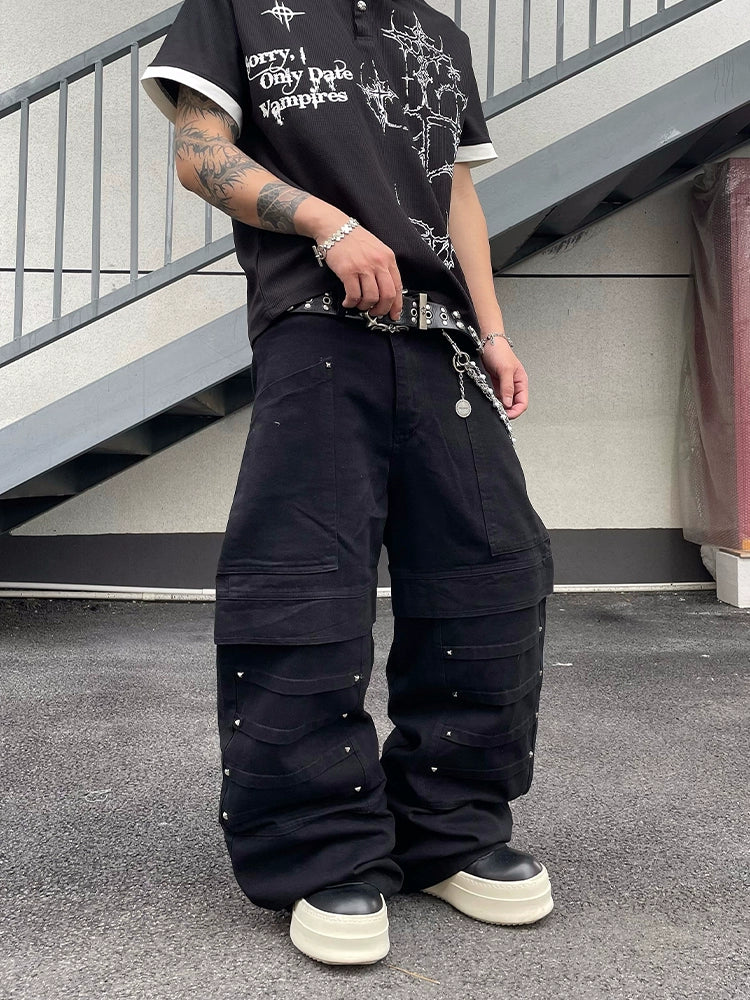 Strapped Utility Wide Leg Pants