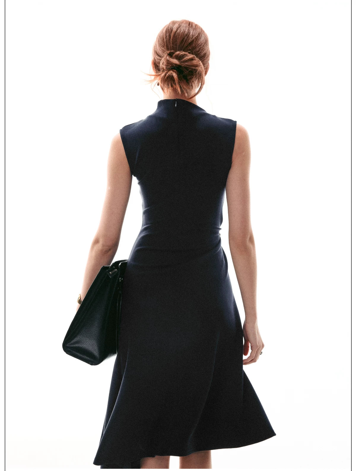 Sculpted Buckle Fit-Flare Dress