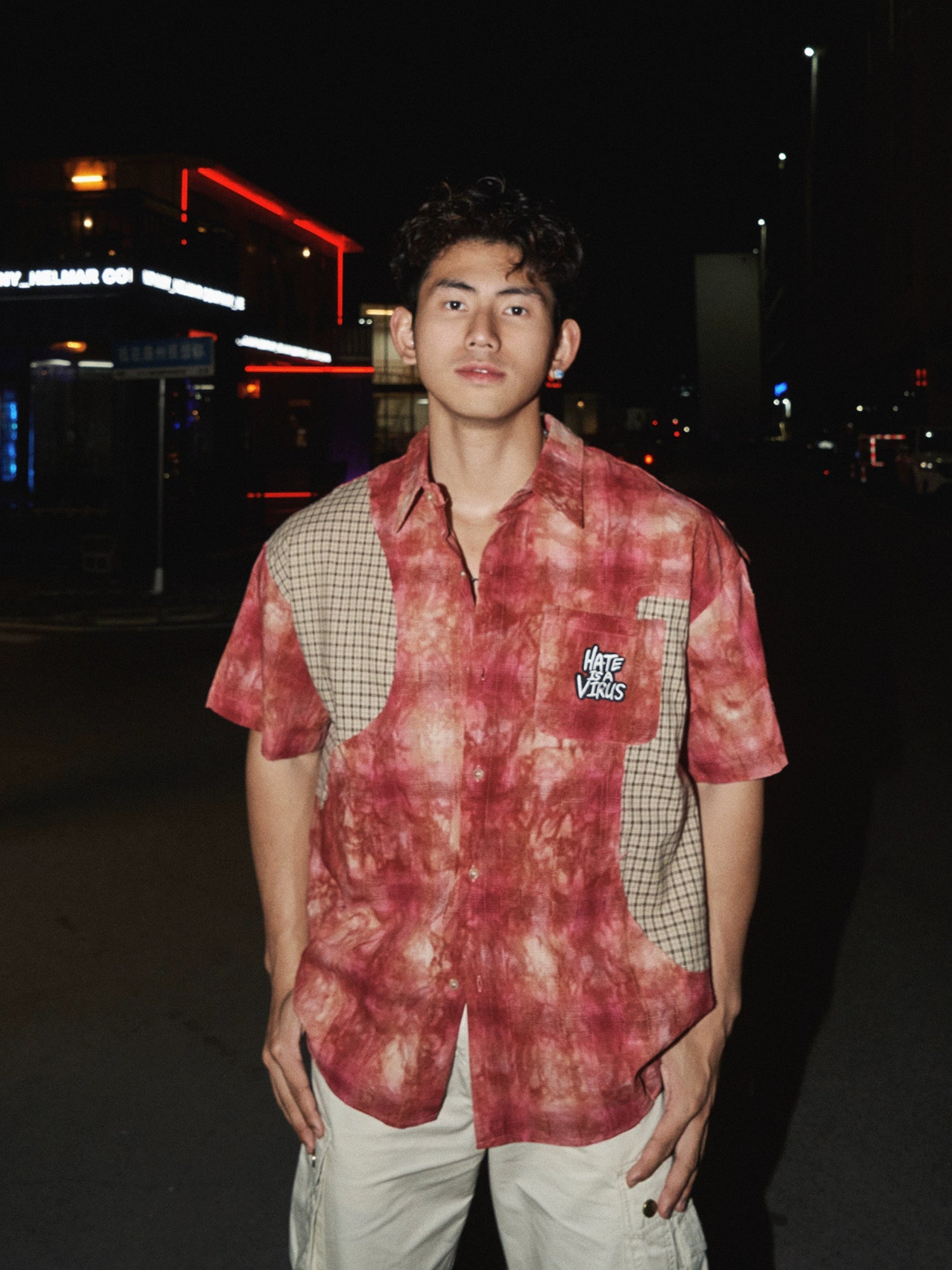 Plaid Patchwork Statement Shirt