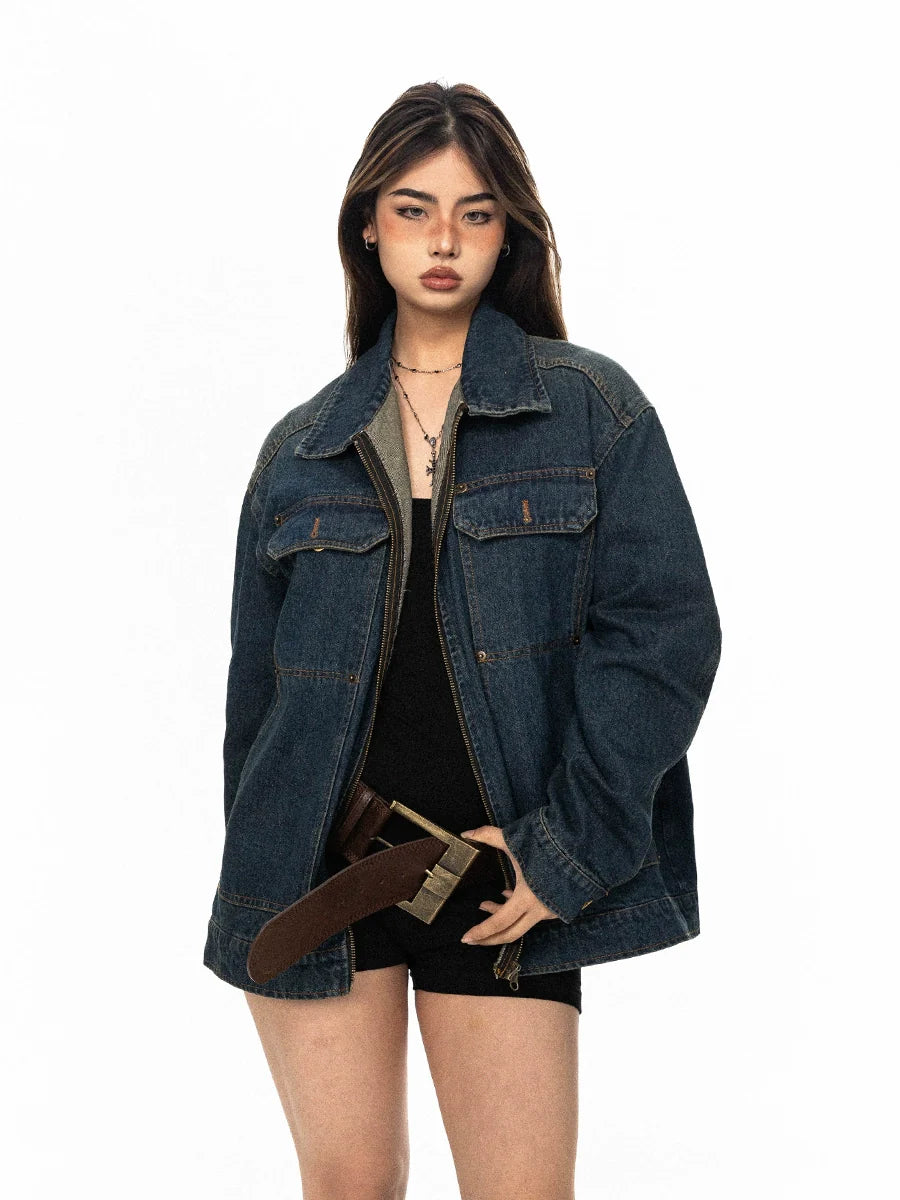 Oversized Vintage Denim Trucker Jacket