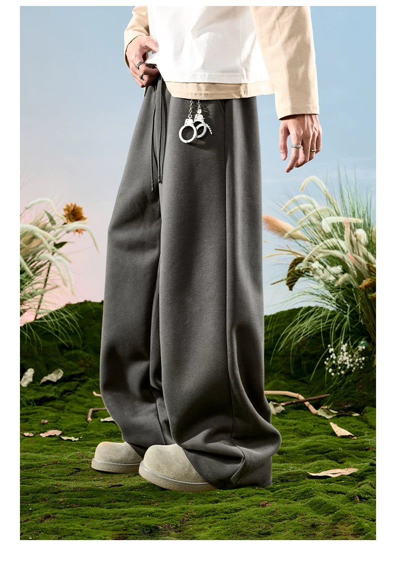 American Drawstring Relaxed Wide-Leg Sweatpants