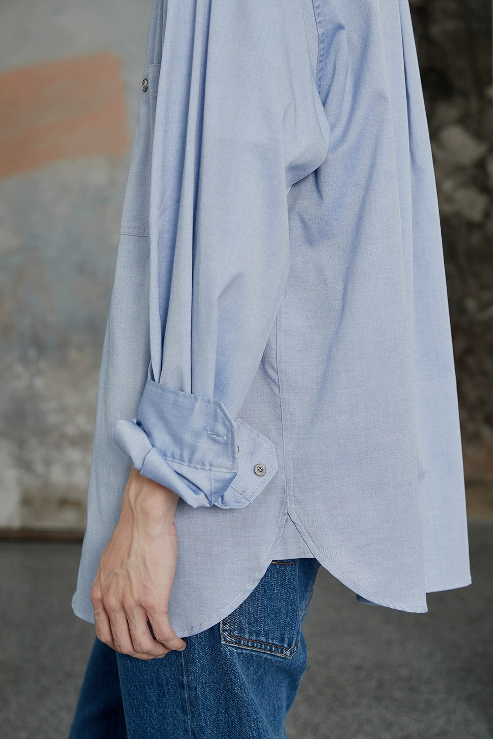 Asymmetric Pocket Oversized Shirt