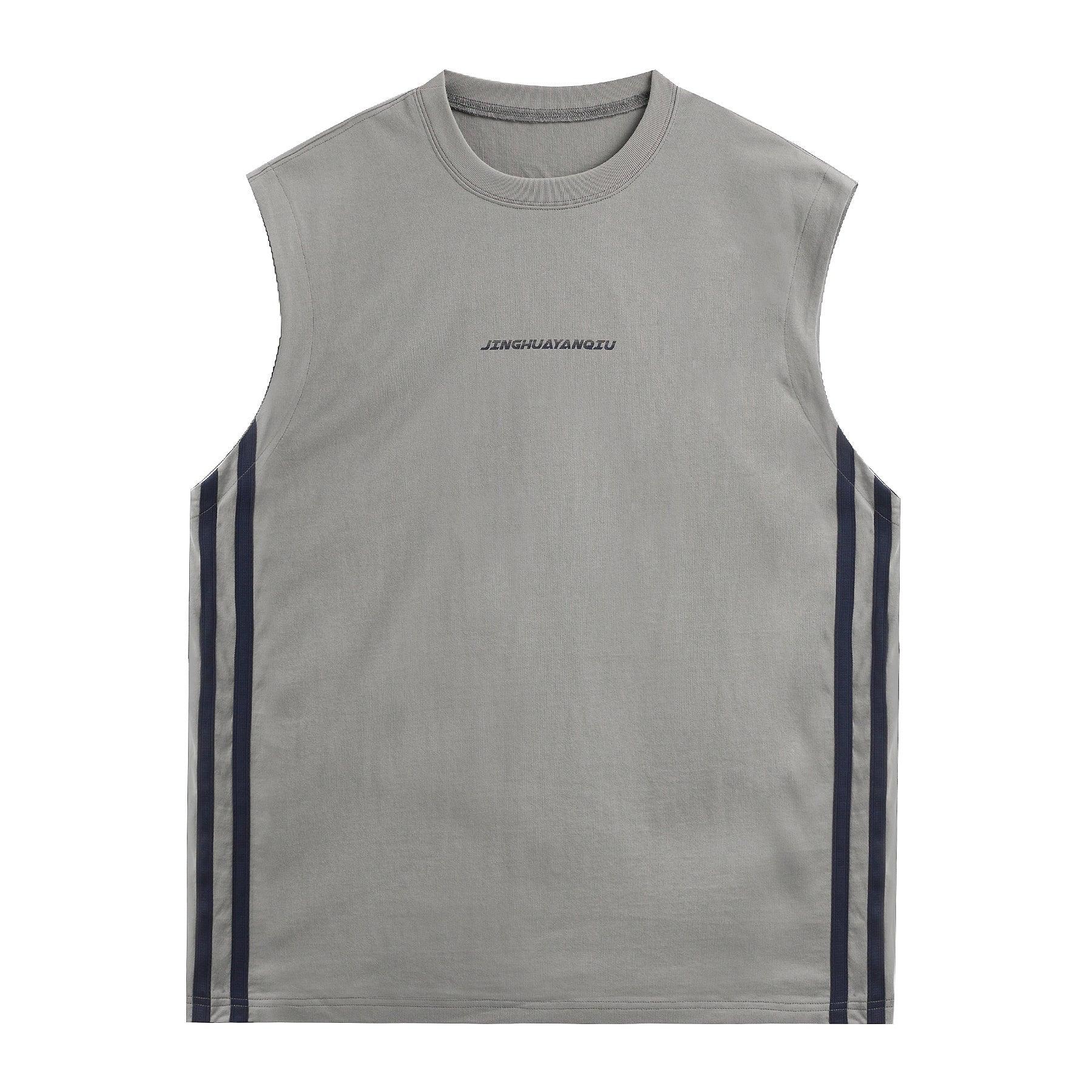 Sleeveless Tee with Side Stripes - chiclara