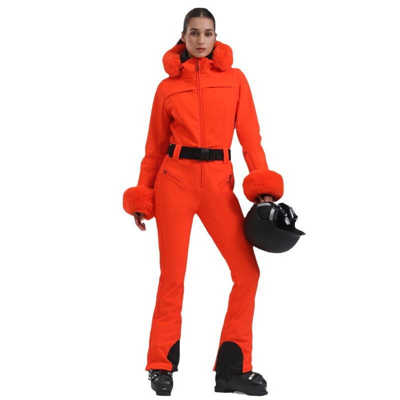 Alpine Luxe Fur-Trim Ski Suit