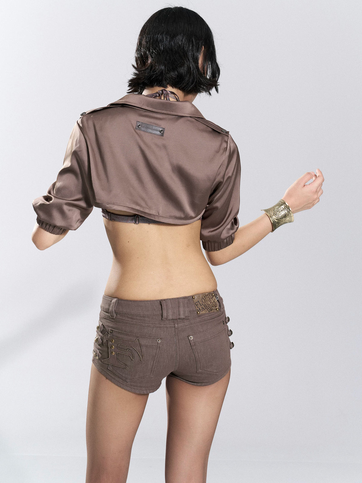 Sable Six-Button Low-Rise Micro Shorts