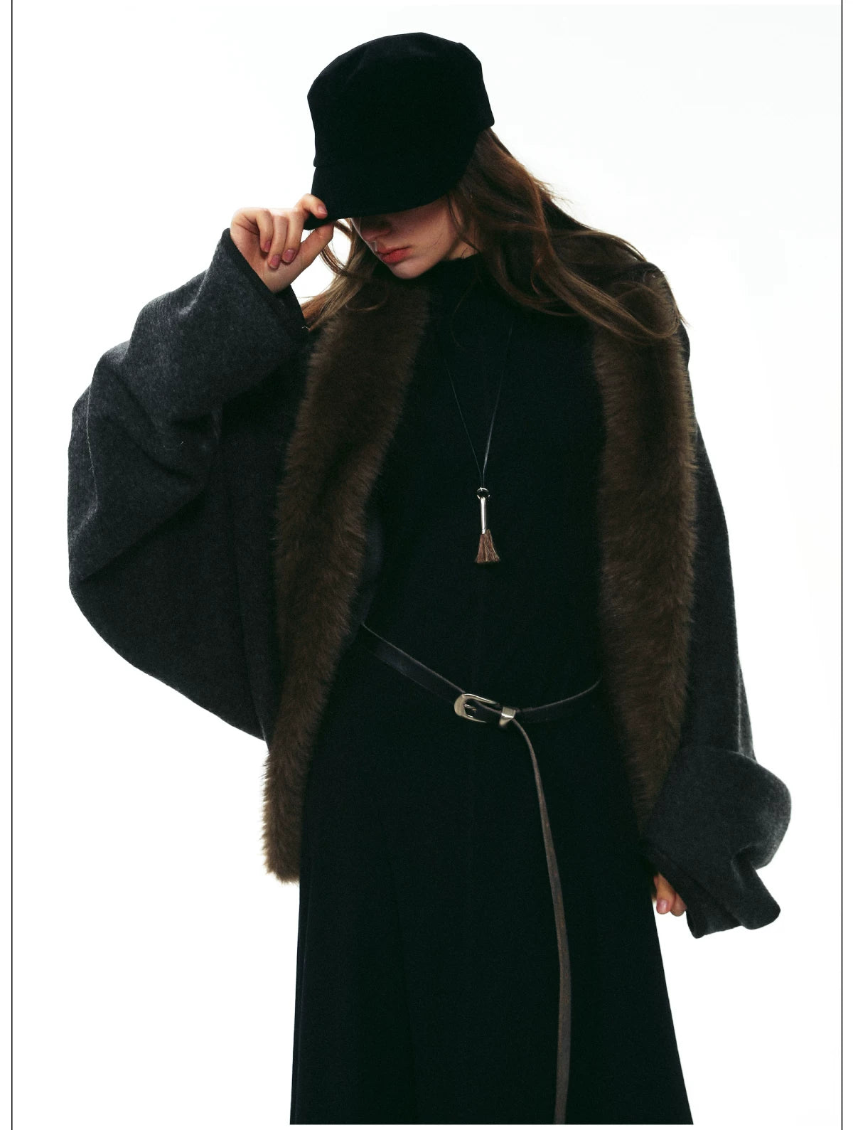 Boucle Fur Collar Jacket