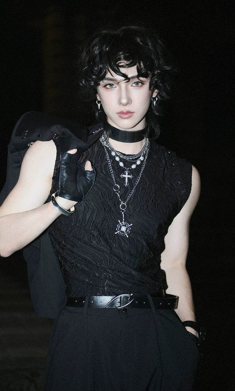 Obsidian Halo Plate Choker & Reliquary Chain