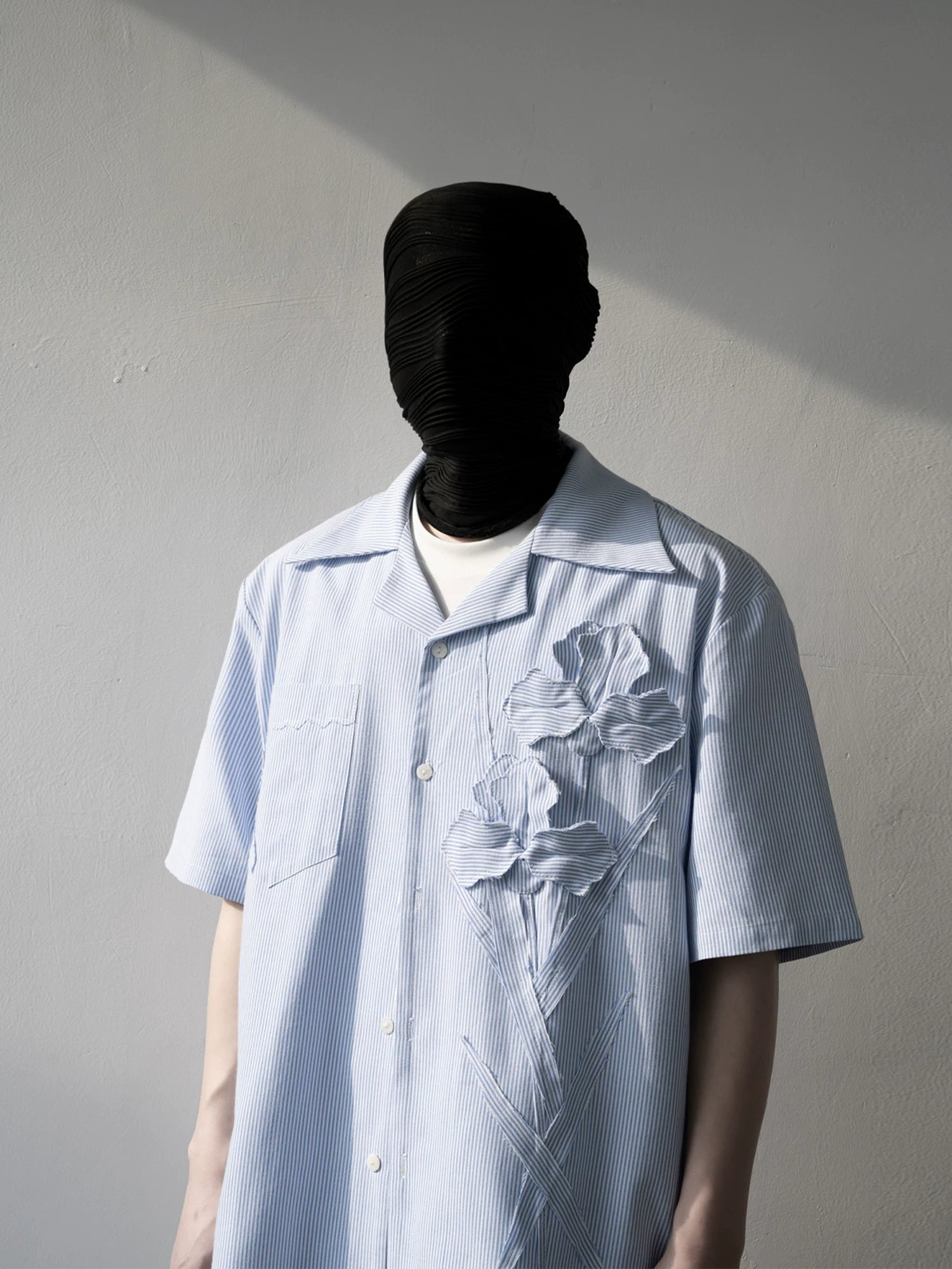 Iris Bloom Stripe Camp Shirt