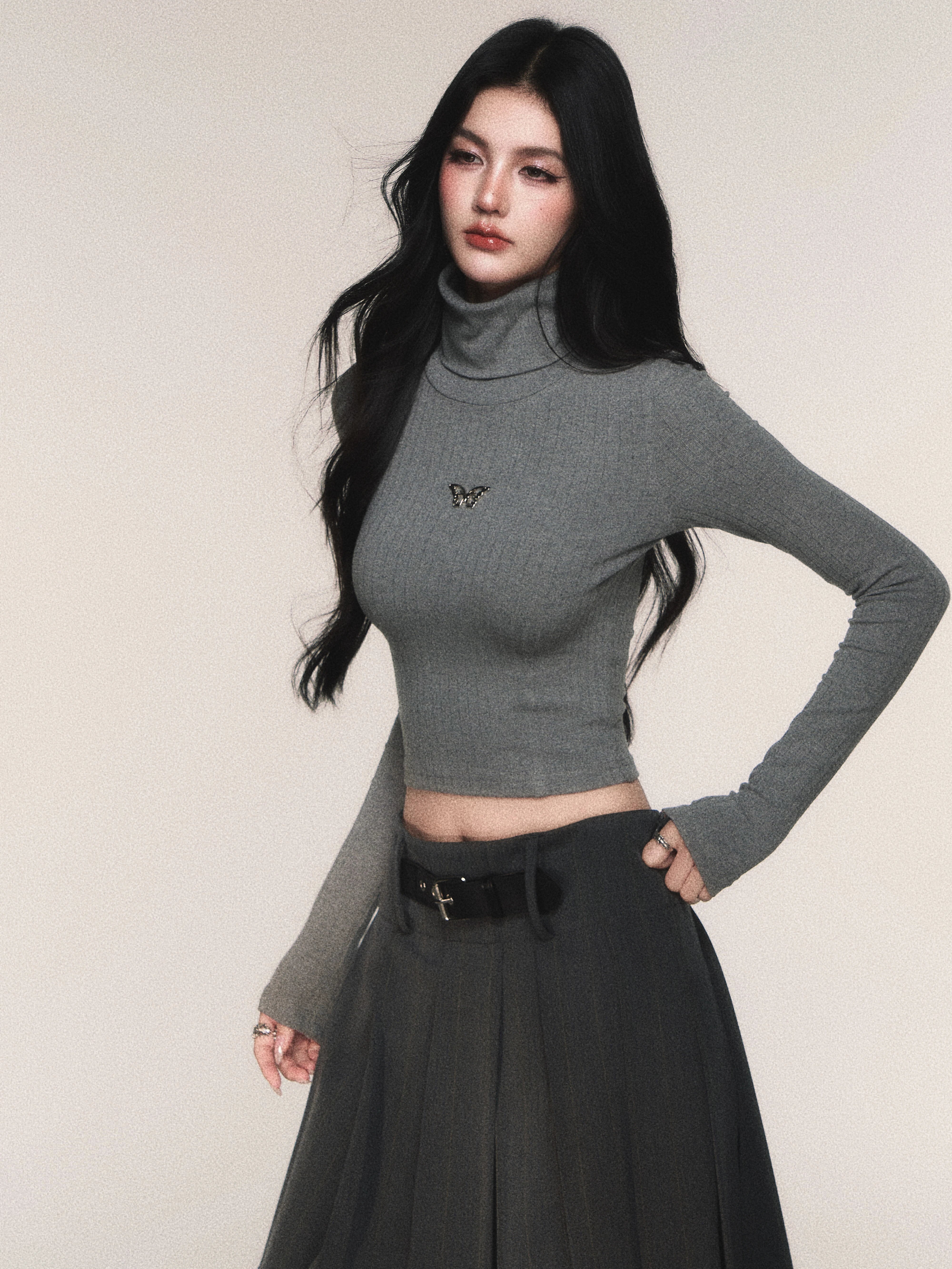 Butterfly Echo Cropped Turtleneck
