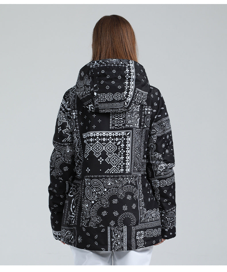 Mountain and Tie-Dye Print Ski Jackets