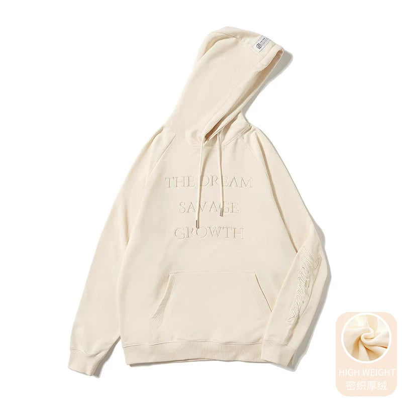 Embossed Lettering Oversized Pullover Hoodie