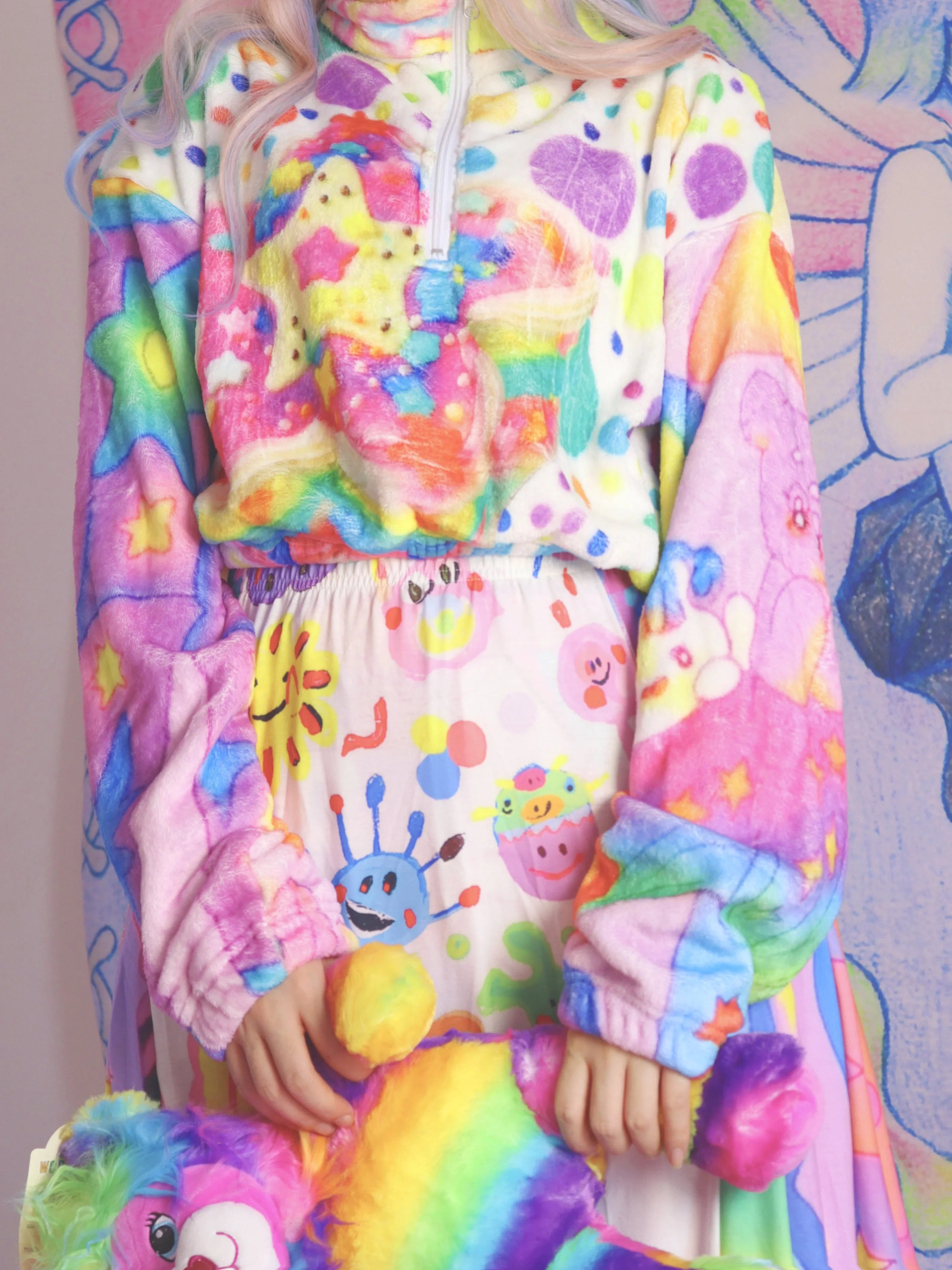 Rainbow Polka Dot Cropped Jacket